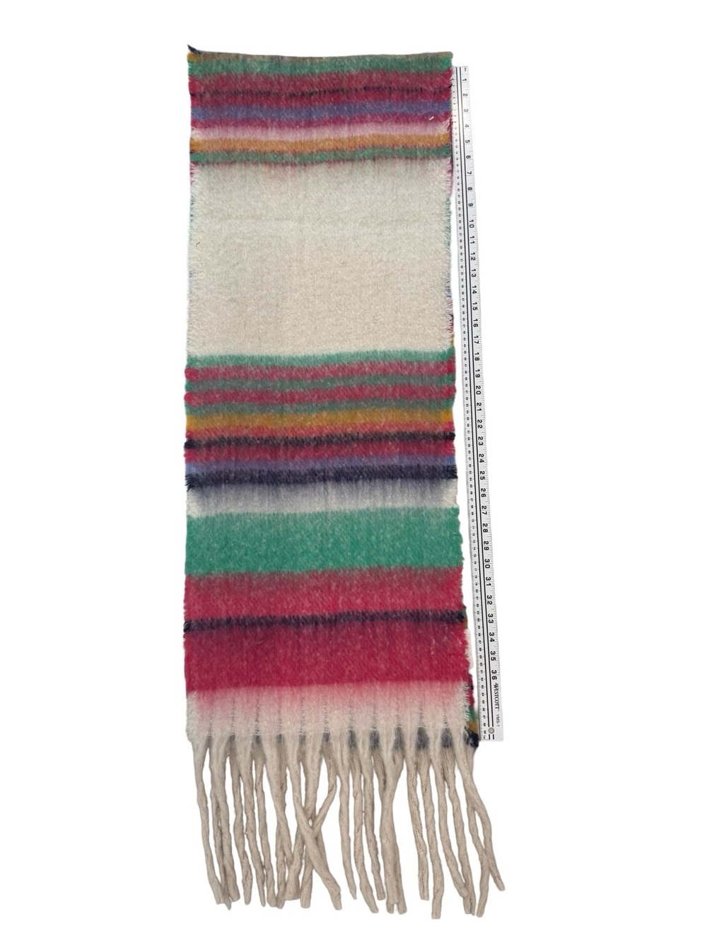 Free People Multicolor Striped Fringe Scarf — Pink, Green & Cream - Picture 8 of 10